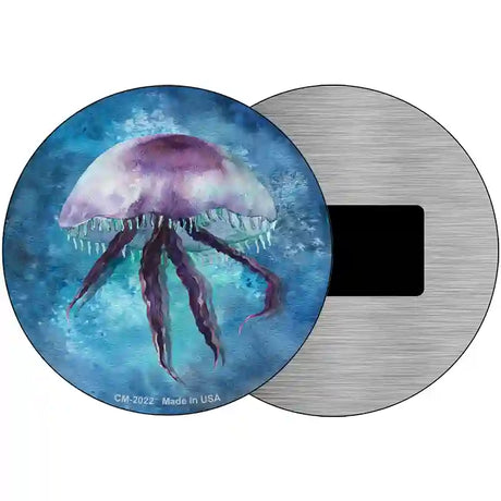 Jellyfish Blue Novelty Metal Circle Sign 3.5" (CM)