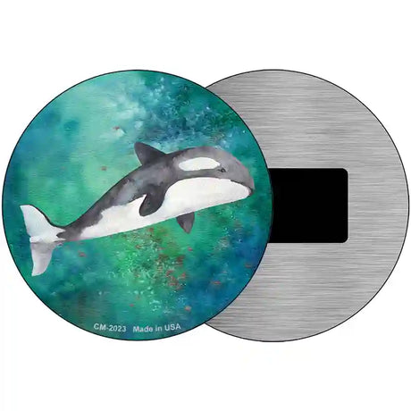 Whale Aqua Novelty Metal Circle Sign 3.5" (CM)