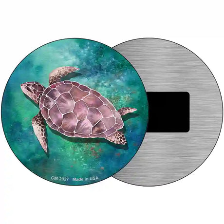 Sea Turtle Aqua Novelty Metal Circle Sign 3.5" (CM)