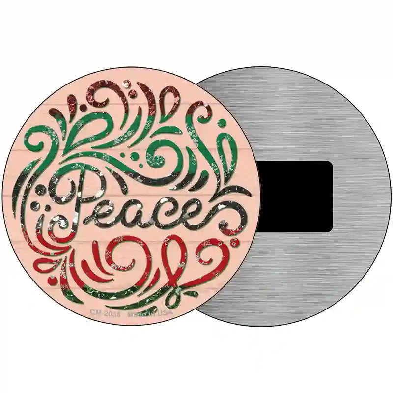 Peace Christmas Novelty Metal Circle Sign 3.5" (CM)