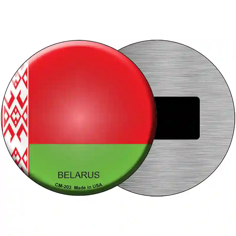 Belarus Country Novelty Metal Circular Sign 3.5" (CM)