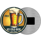 Free Ice Cold Beer Next Door Novelty Metal Circular Sign C-2050