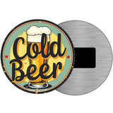 Cold Beer Novelty Metal Circular Sign C-2052