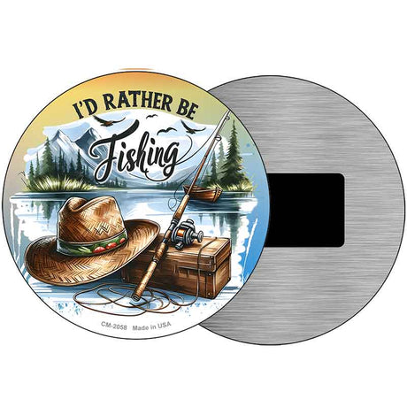 Id Rather Be Fishing Novelty Metal Circular Sign C-2058