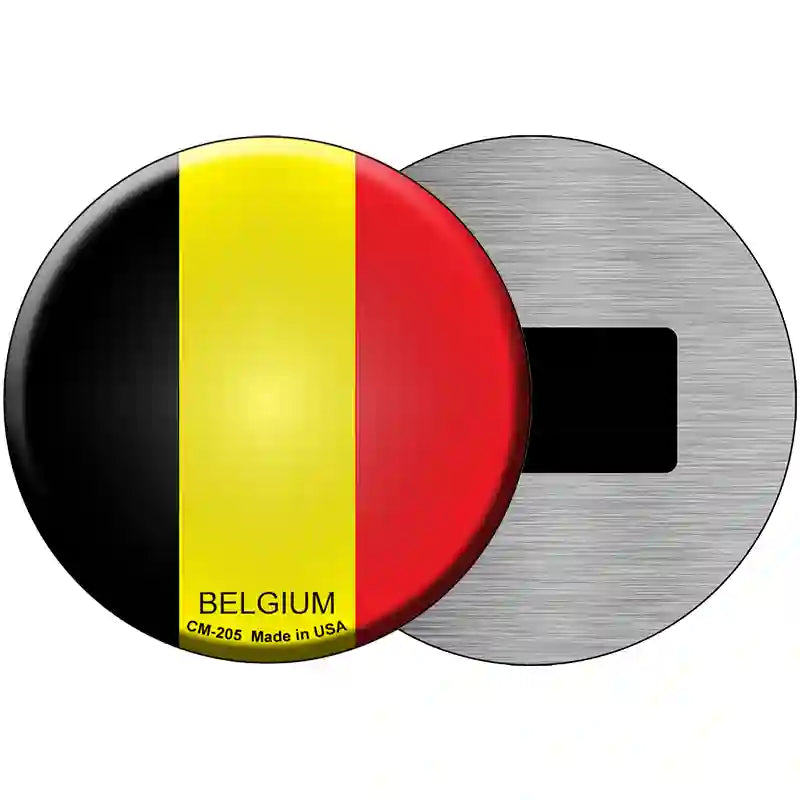 Belgium Country Novelty Metal Circular Sign 3.5" (CM)