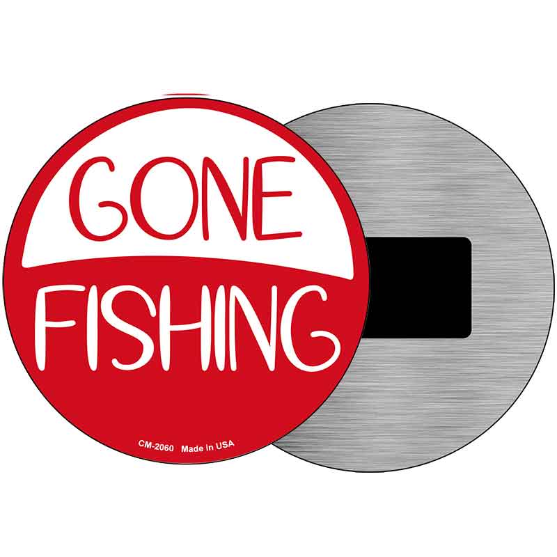 Gone Fishing Novelty Metal Circular Sign C-2060