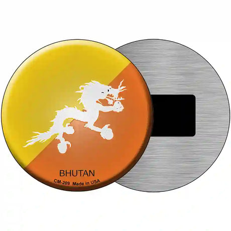 Bhutan Country Novelty Metal Circular Sign 3.5" (CM)