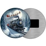 Santa Over the Polar Express Novelty Metal Circular Sign C-2101