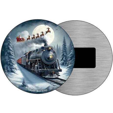 Santa Over the Polar Express Novelty Metal Circular Sign C-2101