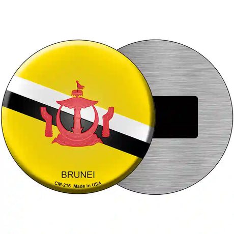 Brunei Country Novelty Metal Circular Sign 3.5" (CM)