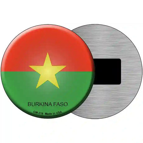 Burkina Faso Country Novelty Metal Circular Sign 3.5" (CM)