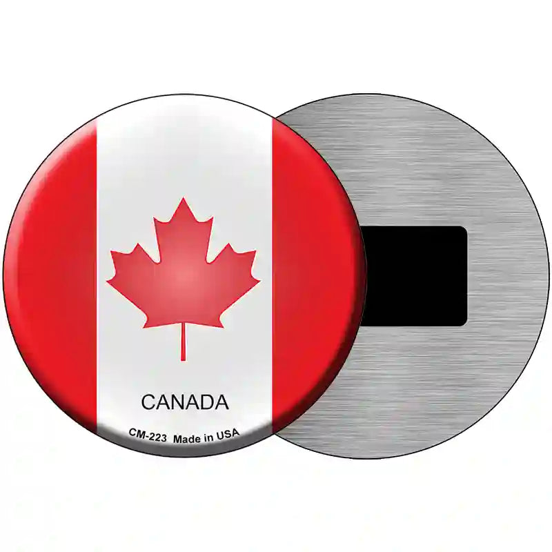 Canada Country Novelty Metal Circular Sign 3.5" (CM)