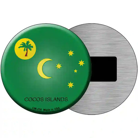 Cocos Islands Country Novelty Metal Circular Sign 3.5" (CM)