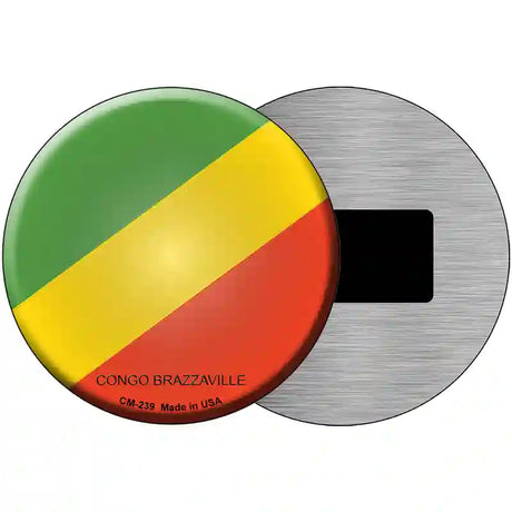 Congo Brazzaville Country Novelty Metal Circular Sign 3.5" (CM)