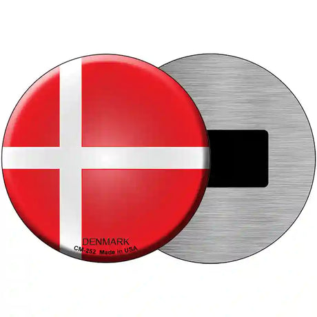 Denmark Country Novelty Metal Circular Sign 3.5" (CM)