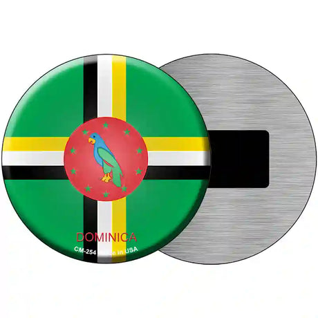 Dominica Country Novelty Metal Circular Sign 3.5" (CM)