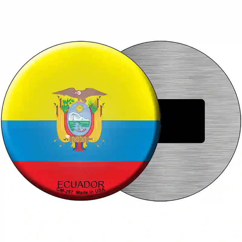 Ecuador Country Novelty Metal Circular Sign 3.5" (CM)