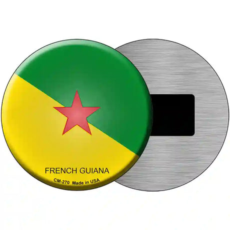 French Guiana Country Novelty Metal Circular Sign 3.5" (CM)