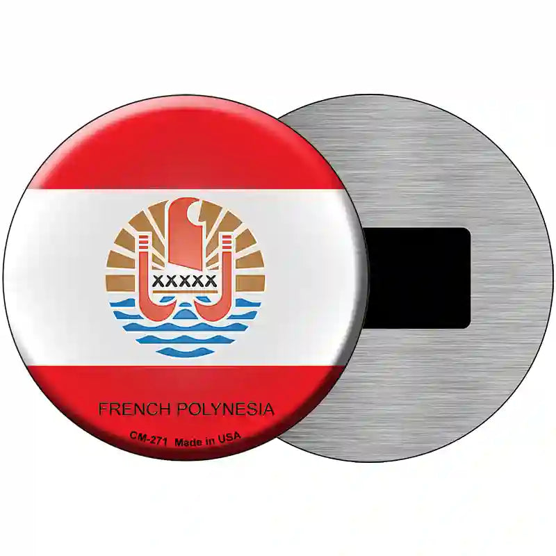 French Polynesia Country Novelty Metal Circular Sign 3.5" (CM)