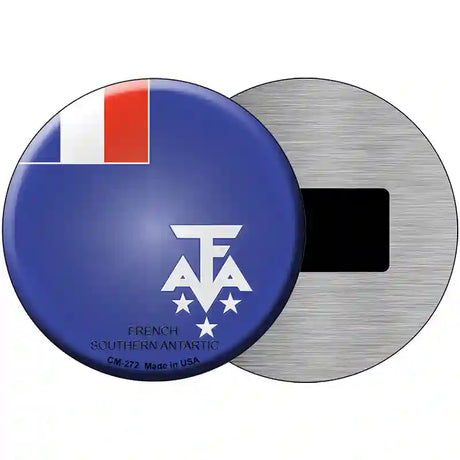 French Southern Antarctic Country Novelty Metal Circular Sign 3.5" (CM)