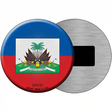 Haiti Country Novelty Metal Circular Sign 3.5" (CM)