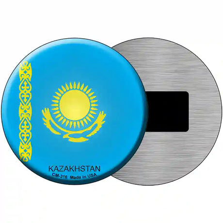 Kazakhstan Country Novelty Metal Circular Sign 3.5" (CM)