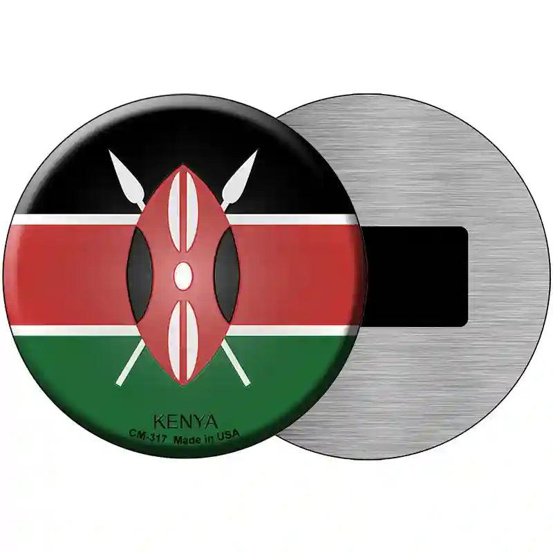 Kenya Country Novelty Metal Circular Sign 3.5" (CM)