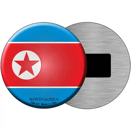 North Korea Country Novelty Metal Circular Sign 3.5" (CM)