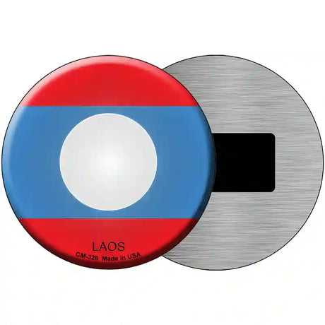 Laos Country Novelty Metal Circular Sign 3.5" (CM)