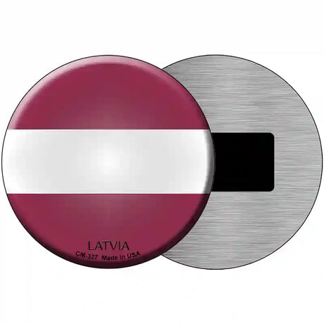 Latvia Country Novelty Metal Circular Sign 3.5" (CM)