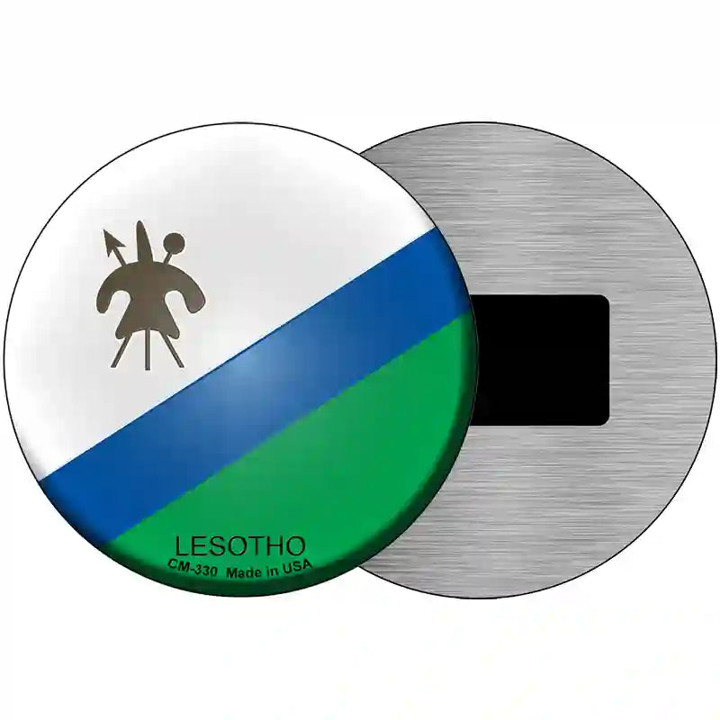 Lesotho Country Novelty Metal Circular Sign 3.5" (CM)