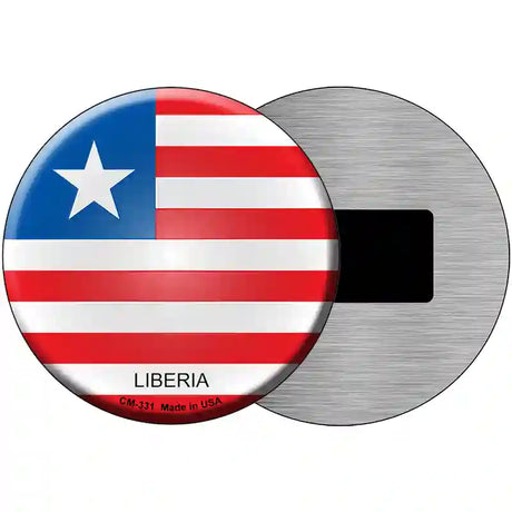 Liberia Country Novelty Metal Circular Sign 3.5" (CM)