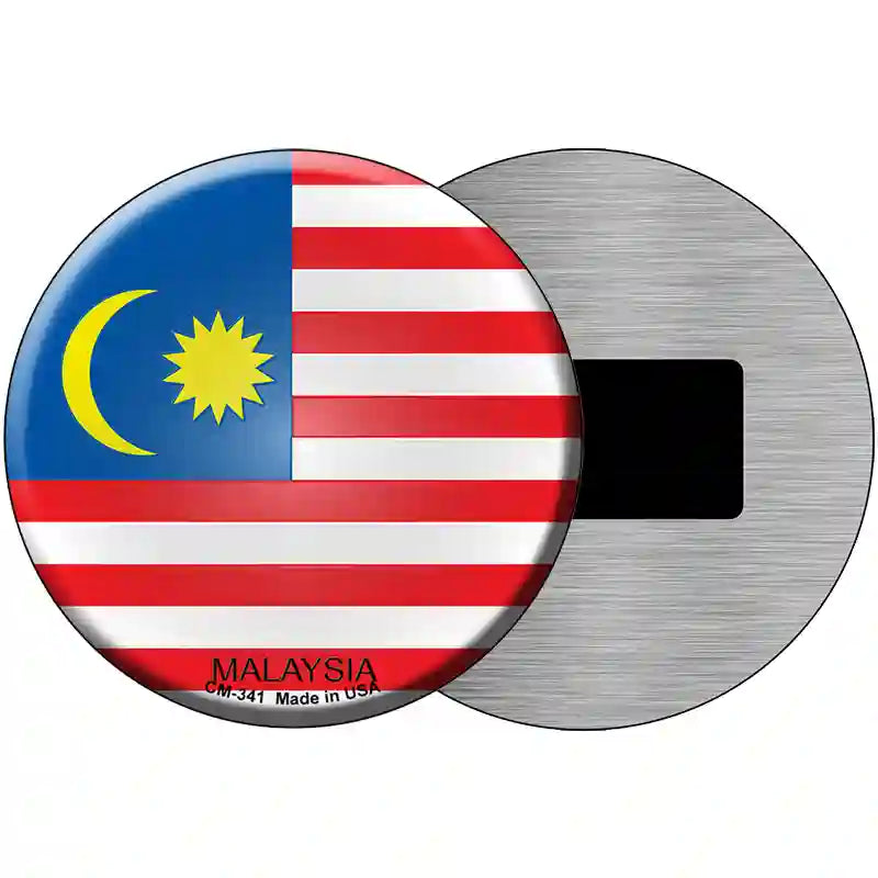 Malaysia Country Novelty Metal Circular Sign 3.5" (CM)