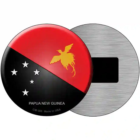 Papua New Guinea Country Novelty Metal Circular Sign 3.5" (CM)