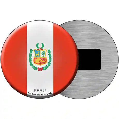 Peru Country Novelty Metal Circular Sign 3.5" (CM)