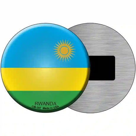 Rwanda Country Novelty Metal Circular Sign 3.5" (CM)