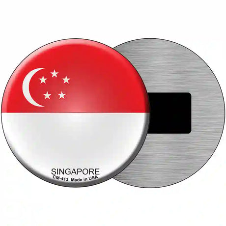 Singapore Country Novelty Metal Circular Sign 3.5" (CM)