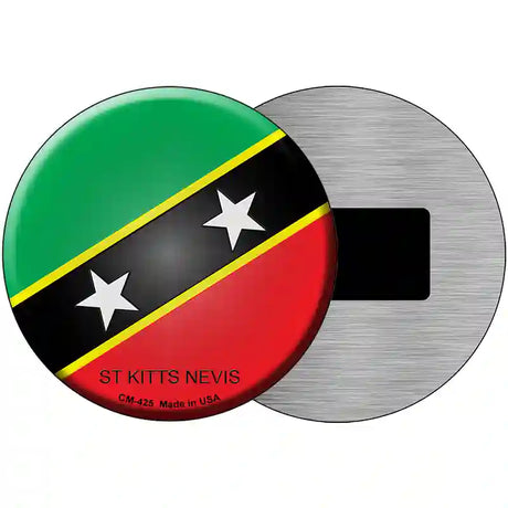 St Kitts Nevis Country Novelty Metal Circular Sign 3.5" (CM)