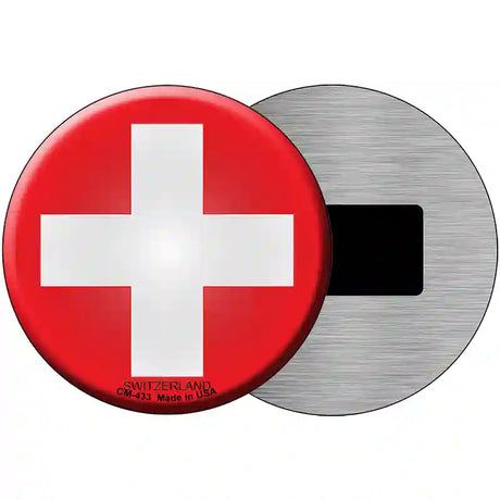 Switzerland Country Novelty Metal Circular Sign 3.5" (CM)