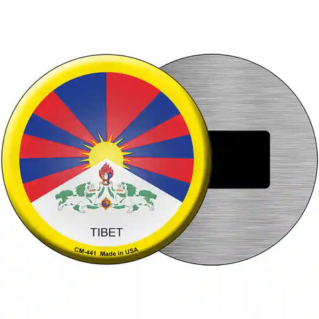 Tibet Country Novelty Metal Circular Sign 3.5" (CM)