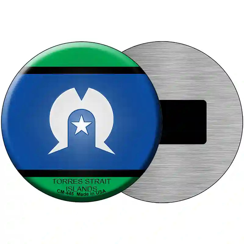 Torres Strait Islands Novelty Metal Circular Sign 3.5" (CM)