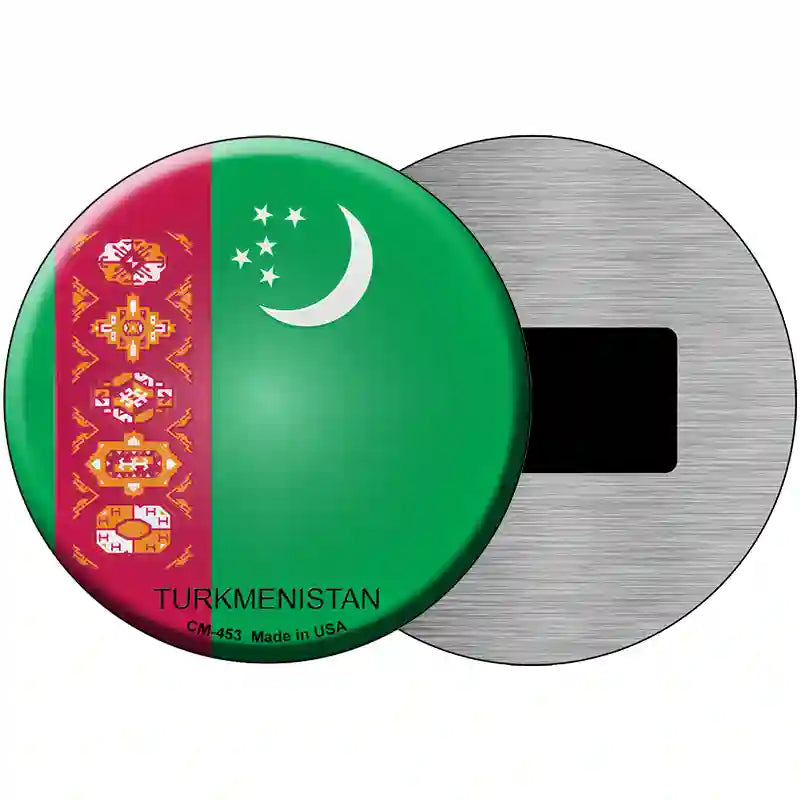 Turkmenistan Country Novelty Metal Circular Sign 3.5" (CM)