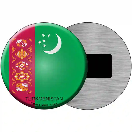 Turkmenistan Country Novelty Metal Circular Sign 3.5" (CM)