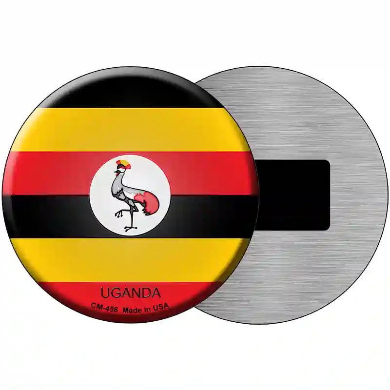 Uganda Country Novelty Metal Circular Sign 3.5" (CM)