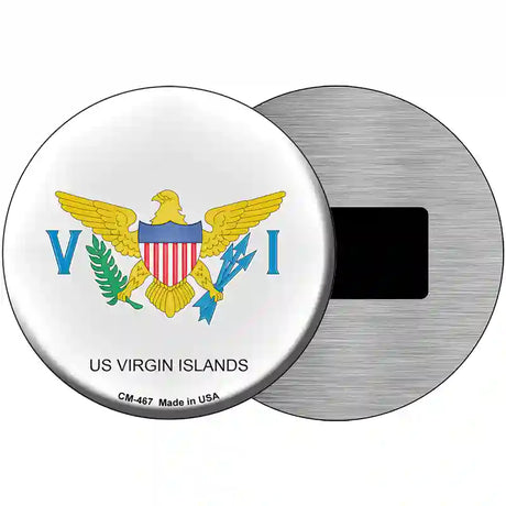 US Virgin Islands Novelty Metal Circular Sign 3.5" (CM)