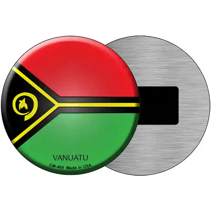 Vanuatu Country Novelty Metal Circular Sign 3.5" (CM)