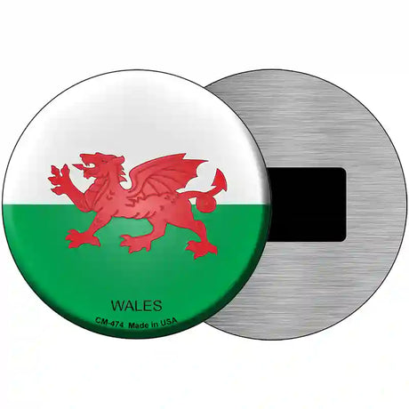 Wales Country Novelty Metal Circular Sign 3.5" (CM)