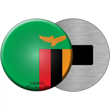 Zambia Country Novelty Metal Circular Sign 3.5" (CM)