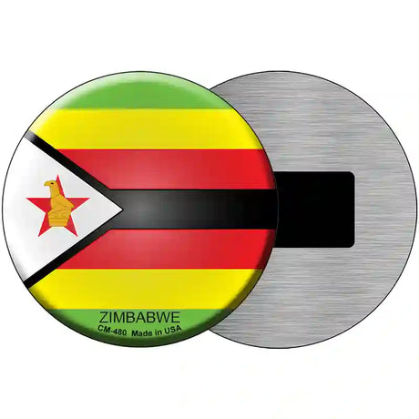 Zimbabwe Country Novelty Metal Circular Sign 3.5" (CM)