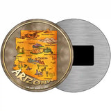 Arizona State Novelty Metal Circular Sign 3.5" (CM)